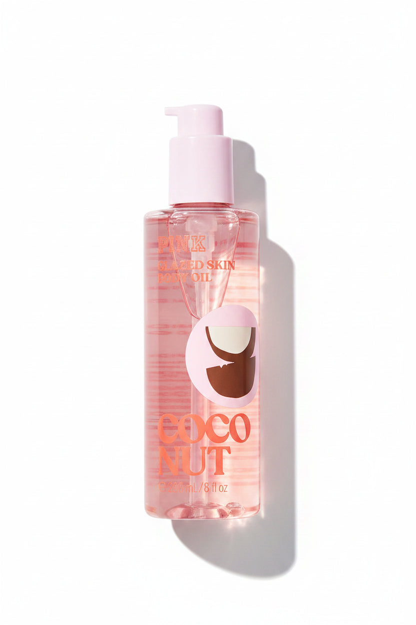 Victoria Secret Pink Glazed Skin Body Oil (Coconut), 8 fl oz