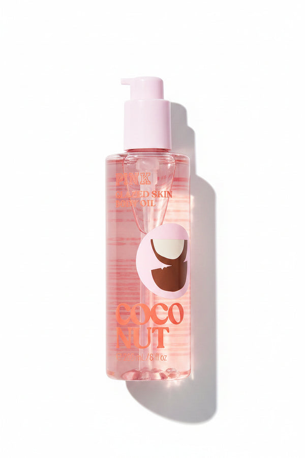Victoria Secret Pink Glazed Skin Body Oil (Coconut), 8 fl oz