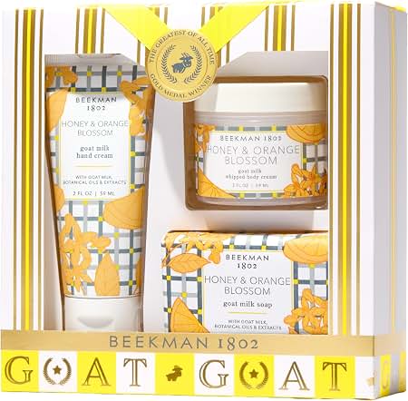 Beekman 1802 Hand Care Set 3 pcs - Goat Milk Hand & Body Wash x2 Hand & Body Lotion x1 - Sunshine Lemon