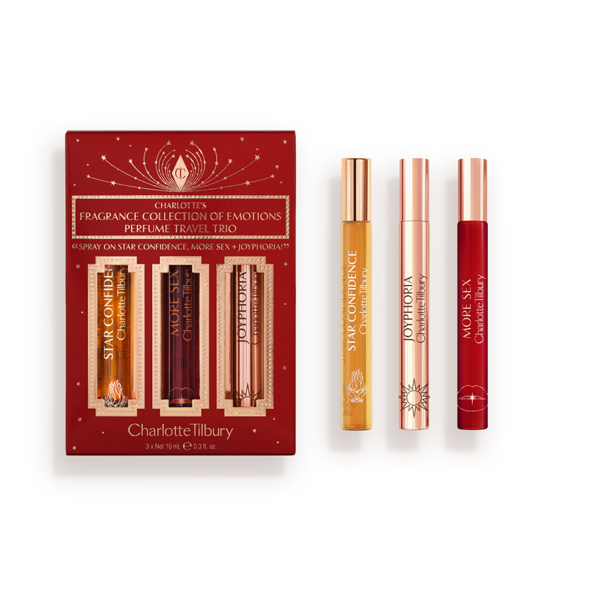 Charlotte Tilbury Charlotte's Fragrance Collection Of Emotions Perfume Travel Trio Set