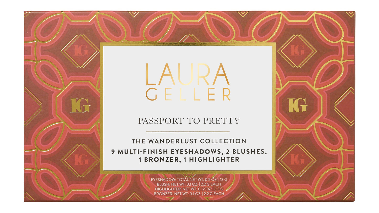 Laura Geller Passport To Pretty 9 Multi-Finish Eyeshadows, 2 Blushes, 1 Bronzer, 1 Highlighter - The Wanderlust Collection (0.5 oz X9, 0.1 oz X2, 0.12 oz, 0.1 oz)