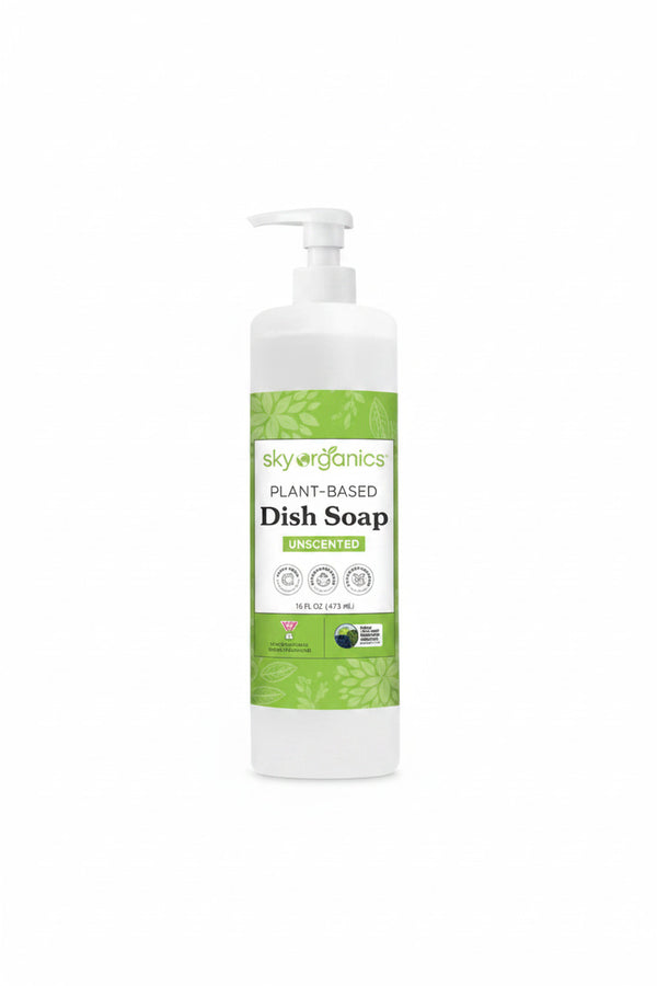 Sky Organics Plant Based Dish Soap (Unscented), 16 fl oz