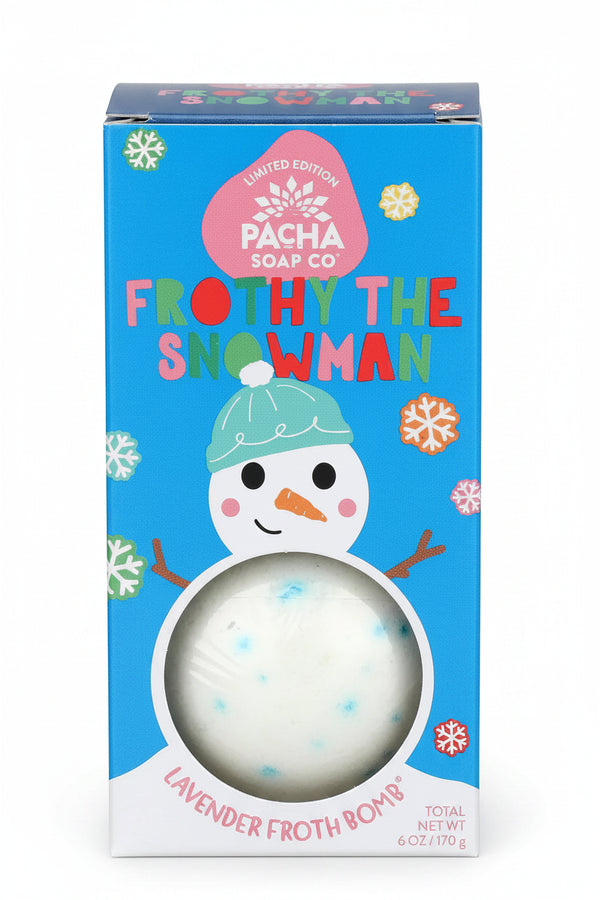 Pacha Soap Frothy Snowman Froth Bath Bomb 6 oz