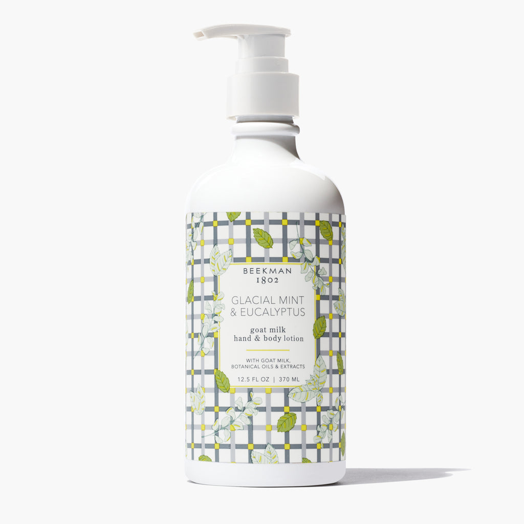 Beekman 1802 Hand Care Set 3 pcs - Goat Milk Hand & Body Wash x2 Hand & Body Lotion x1 - Glacial Mint & Eucalyptus