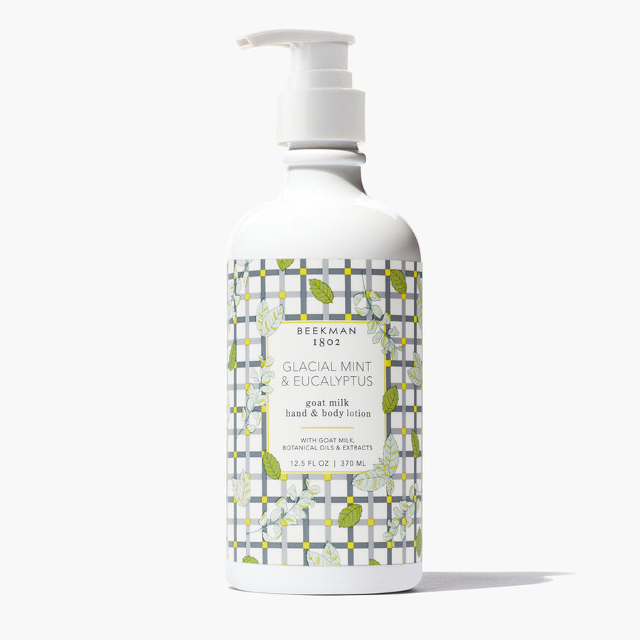 Beekman 1802 Hand Care Set 3 pcs - Goat Milk Hand & Body Wash x2 Hand & Body Lotion x1 - Glacial Mint & Eucalyptus