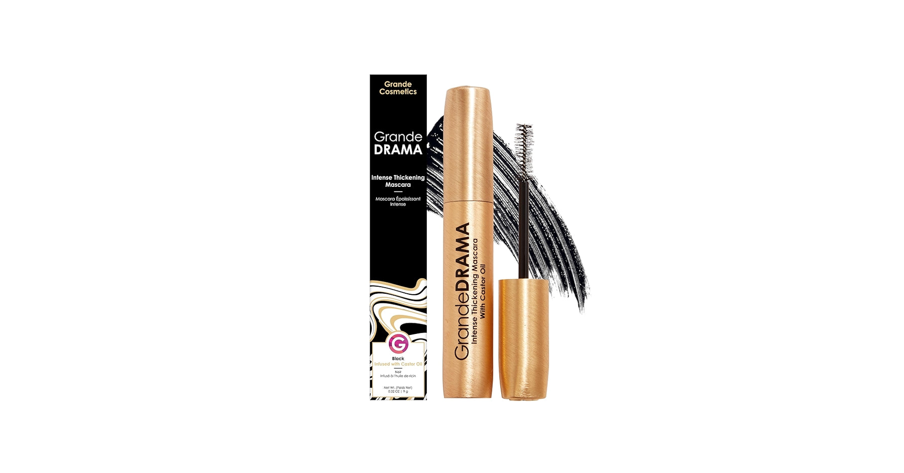 Grande Drama Intense Thickening Mascara With Castor Oil Black 0.32 oz