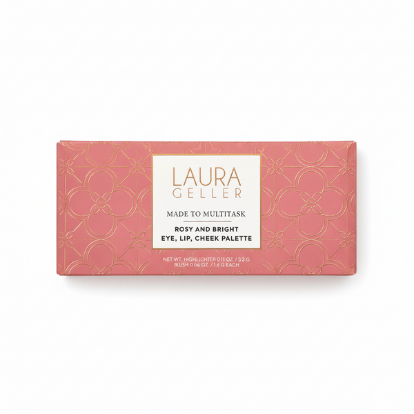 Laura Geller Made To Multitask Eye, Lip, Cheek Palette - Rosy And Bright (Highlighter 0.11 oz, Blush 0.06 oz)