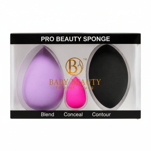 Baby Beauty Pro Beauty Sponge 3 pcs Set Blend Conceal Contour