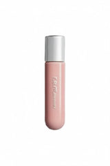Pink lip gloss with silver cap on a white background