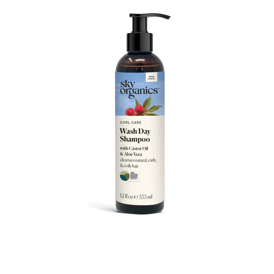 Sky Organics Curl Care Wash Day Shampoo Castor Oil & Aloe Vera(12 fl oz/355 mL)